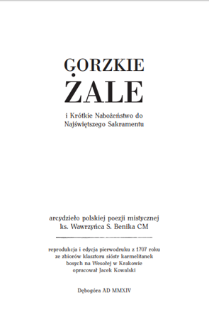Gorzkie Żale 1707  + CD