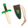 Mały miecz Camelot + pochwa (brązowo - zielona)