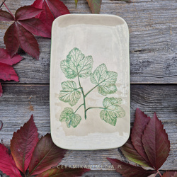 Półmisek prostokątny z liśćmi porzeczki