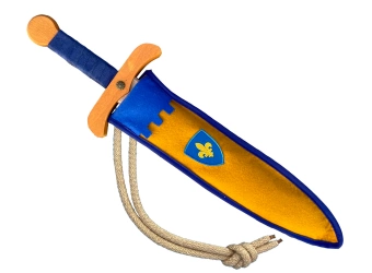 Miecz Camelot 50 cm + pochwa (niebiesko - żółta)