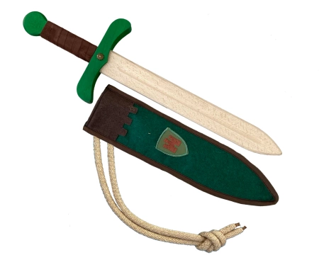 Miecz Camelot 50 cm + pochwa (zielono - brązowa)