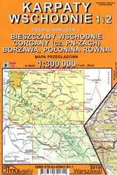 Karpaty Wschodnie 1 i 2 Bieszczady Wschodnie mapa w skali 1:300 000