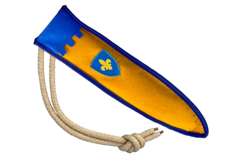 Miecz Camelot 50 cm + pochwa (niebiesko - żółta)