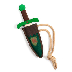 Mały miecz Camelot + pochwa (brązowo - zielona)