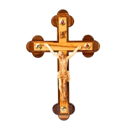 Masywny Krzyź na Ścianę z Korpusem z Drewna Oliwnego [55 x 38 cm]