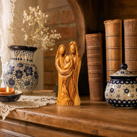 Figurka Świętej Rodziny 16cm - drewno oliwne
