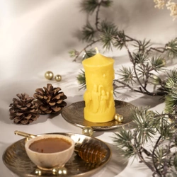 Walec Bożonarodzeniowy - świeca z wosku pszczelego